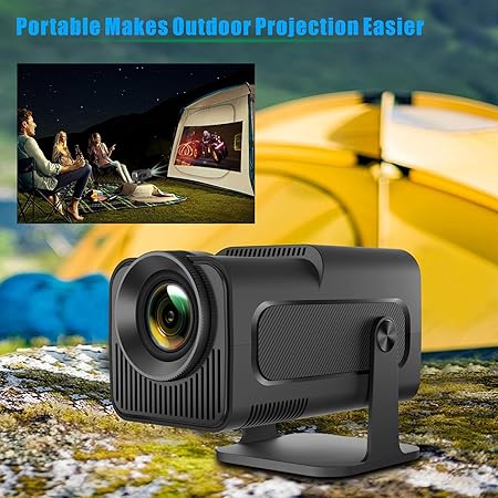 HY320 Projetor Portátil Auto Keystone, Projetor Inteligente 4K FHD 1080P Suporte 10000 Lumens com WiFi 6, BT 5.0, Rotação de 180 Graus, Android 11.0 integrado