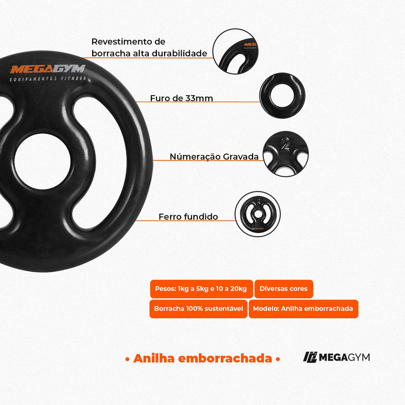 Anilha Emborrachada Furo 31mm