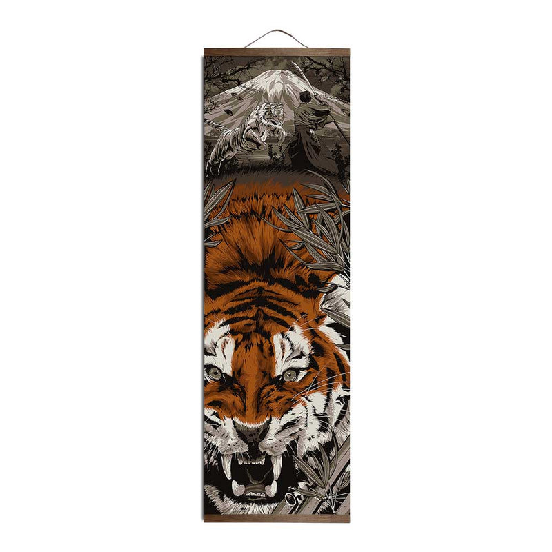 Tela de tigre de samurai japonês Ukiyoe (Decoração para sala de estar,restaurantes,ambientes personalizados)