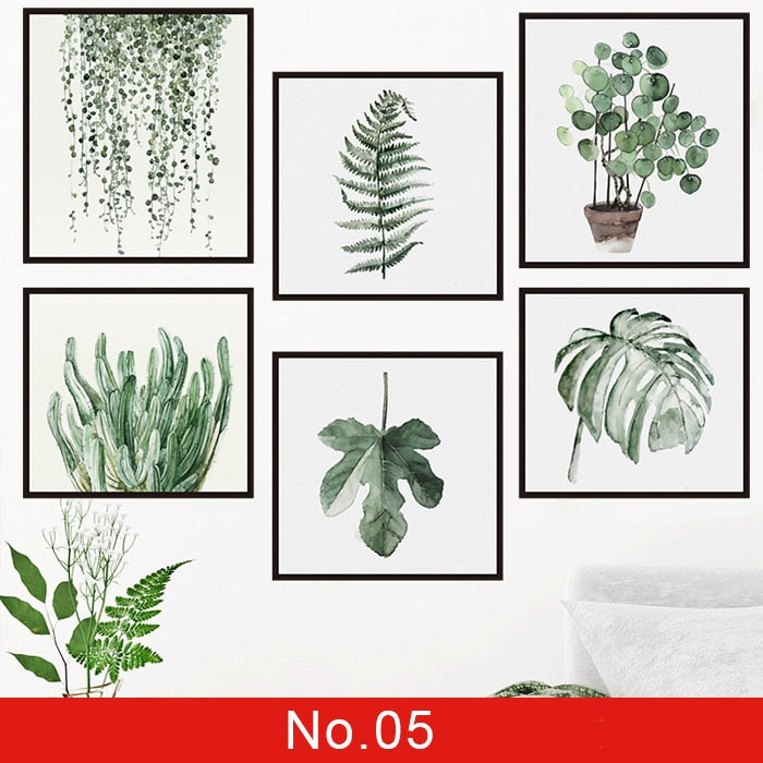 Adesivo de parede folhas verdes tropicais(Para quarto infantil,sala, quintal, decoração/ removível) Material ecológico