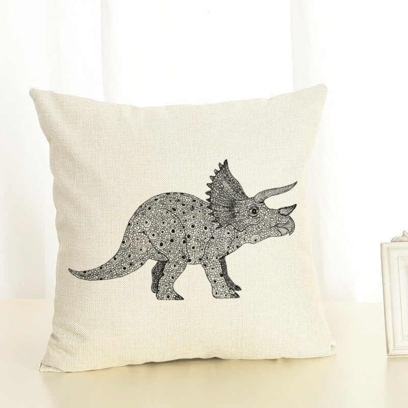 Capa de Almofada de Dinossauro  45x45cm ( Decoração de quarto infantil e casa)