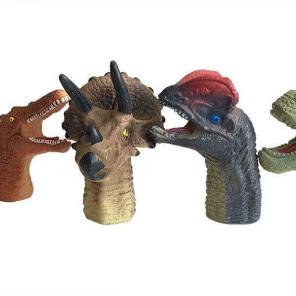 Dedoches de Dinossauro - kit 5 Peças