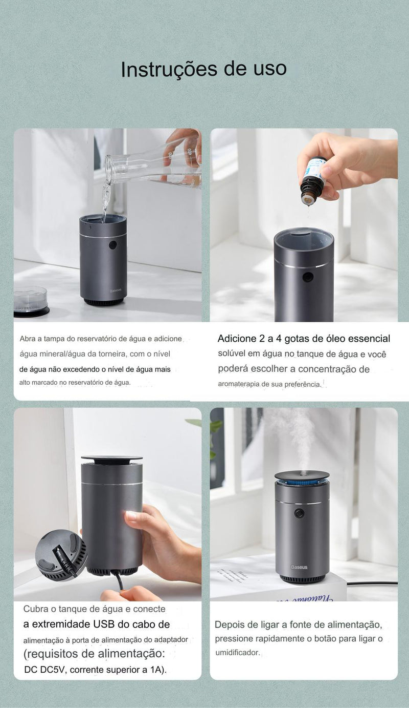 Umidificador de ar e aromatizador Baseus